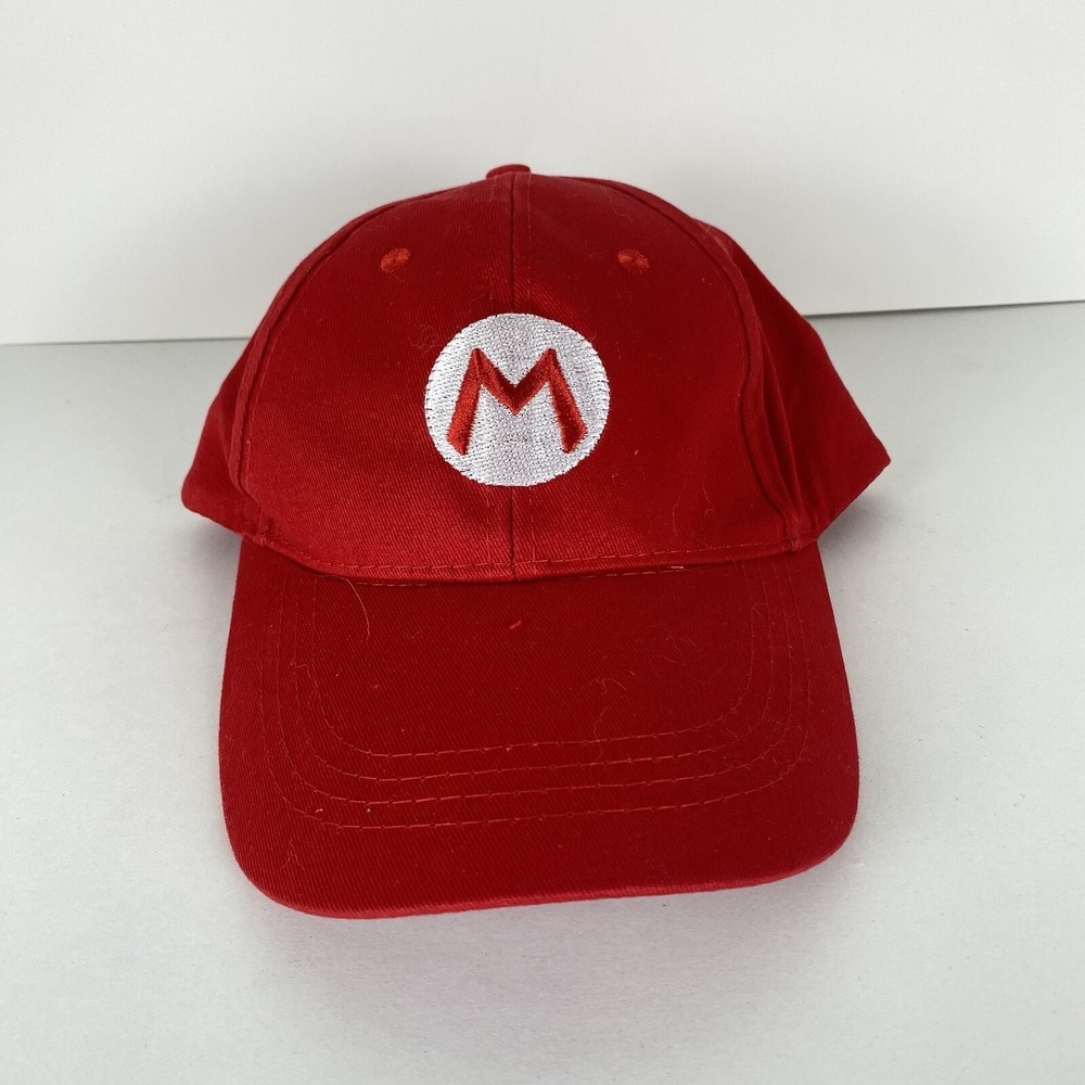 Super Mario Red M Adjustable Kids Hat Cap Halloween Cosplay Nintendo Costume VTG